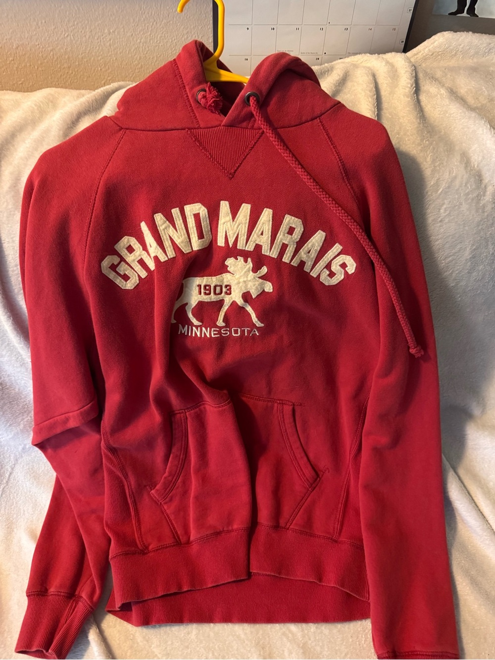 Blue 84 Red Grand Marais Minnesota Crewneck Hoodie